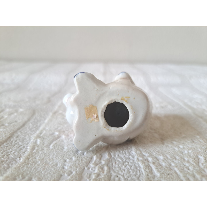 Porcelain pig lying in trough miniature 4cm