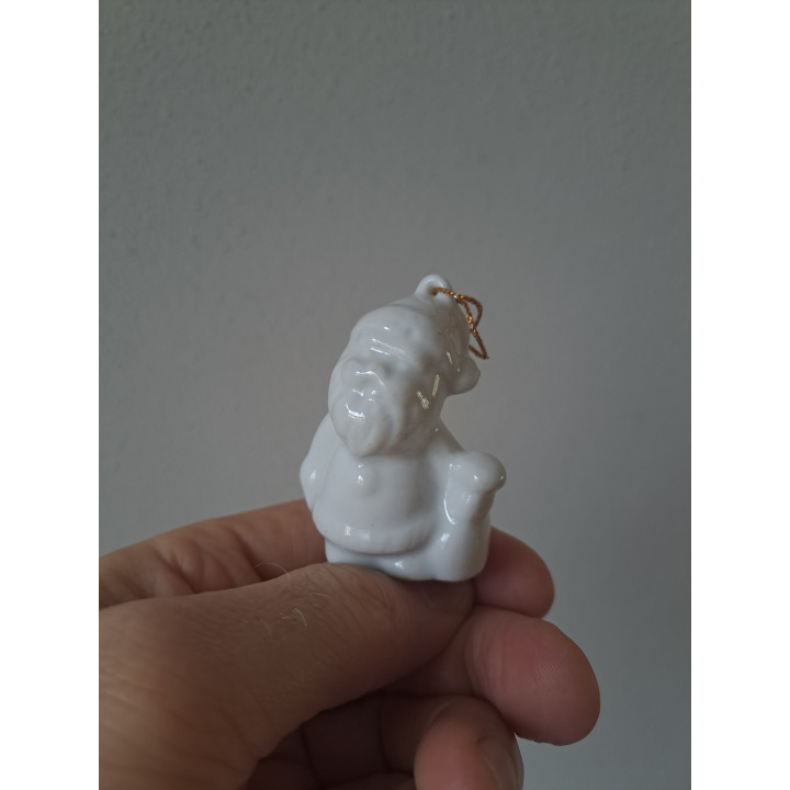 Kerstman voor in de kerstboom, porselein 4.5x3x6cm