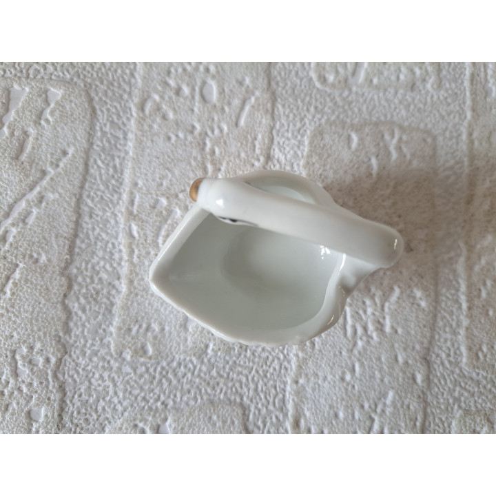 Zwaan sieraden-pillen-bloempotje, porselein 6x4x4cm - dierfiguren