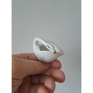 Zwaan sieraden-pillen-bloempotje, porselein 6x4x4cm