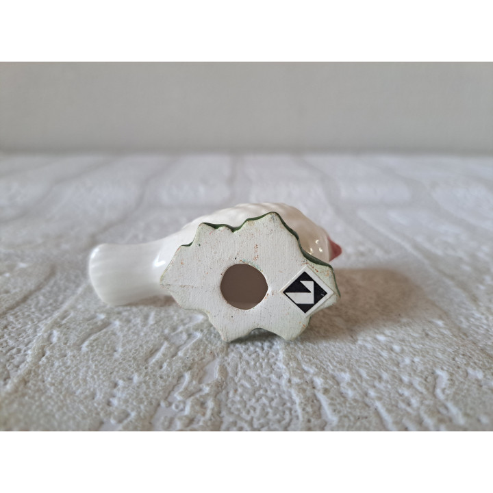 Wit vogeltje voor in de kerstboom, aardewerk 6x3x3.5cm - Kerstboom