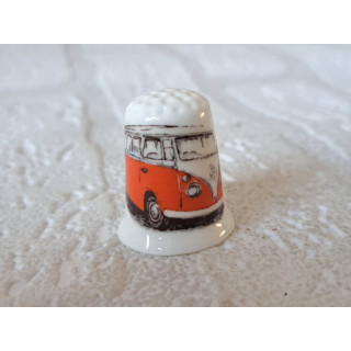 Volkswagen T1 combi bus oranje vingerhoedje