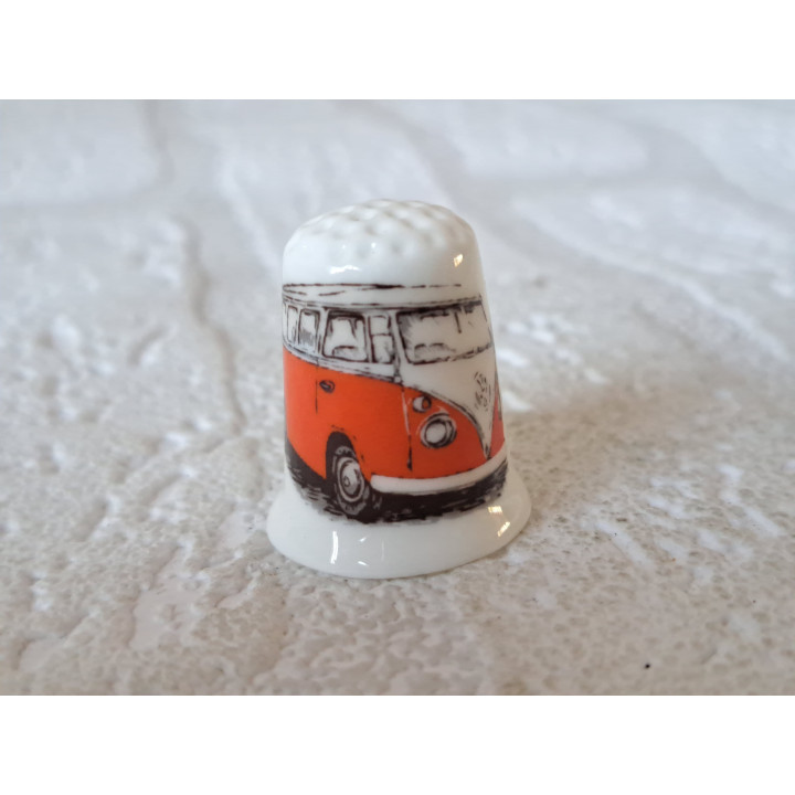 Volkswagen T1 combi bus oranje vingerhoedje