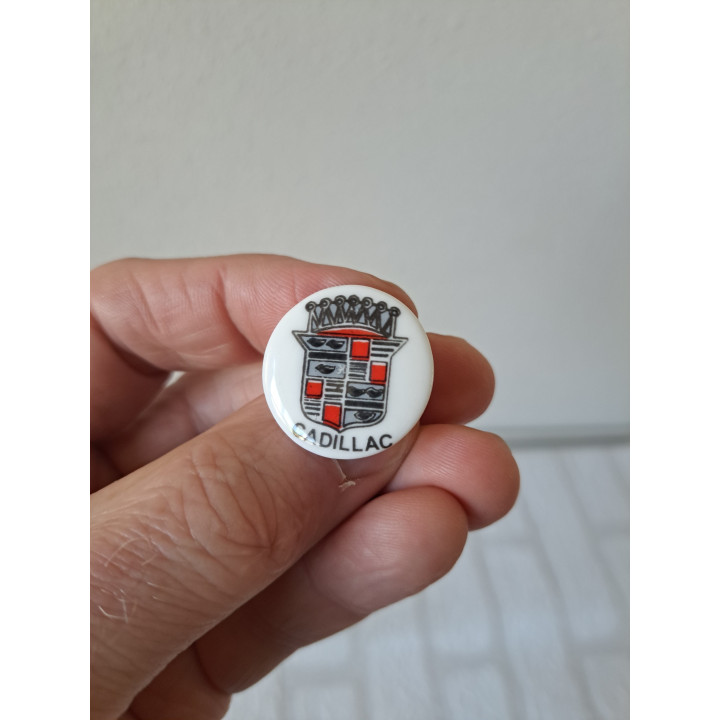 Porselein knoop met Cadillac logo Birchcroft D2.5xH1.5cm (2)