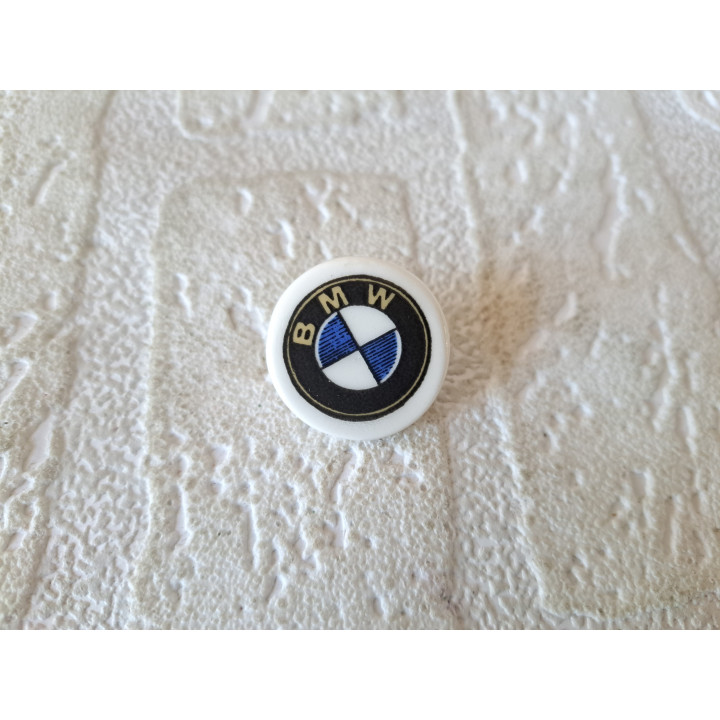 Porselein knoop met Bmw logo Birchcroft D2.5xH1.5cm - Verzamelobject