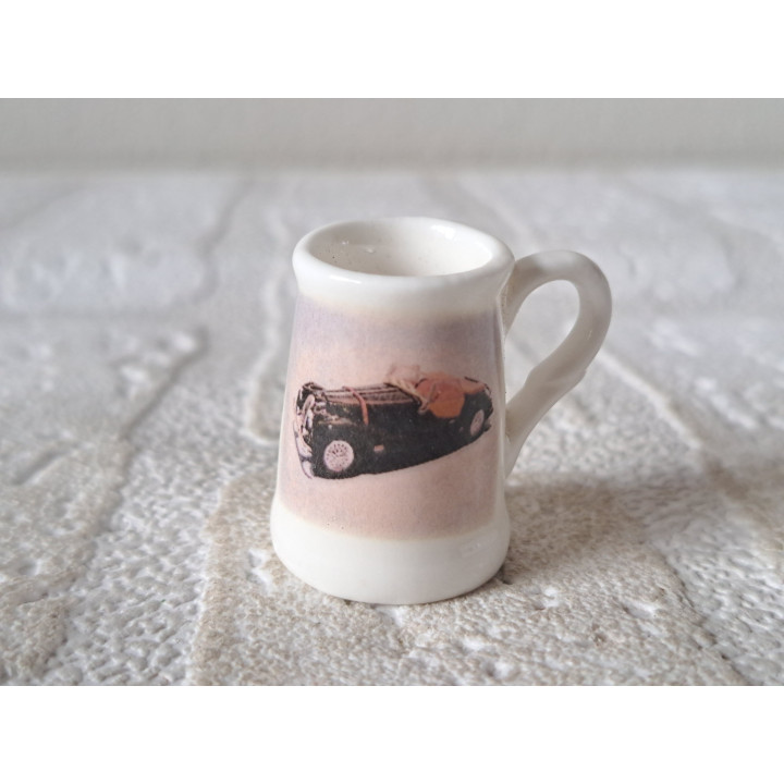 Porselein bierpul met Morgan 8 plus, D2xH3cm - handgemaakt