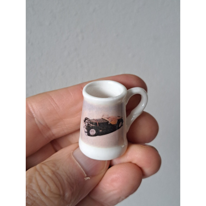 Porselein bierpul met Morgan 8 plus, D2xH3cm