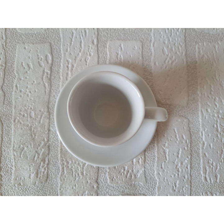 Espresso kop en schotel met speelkaarten, porselein D11xH6cm - handgemaakt