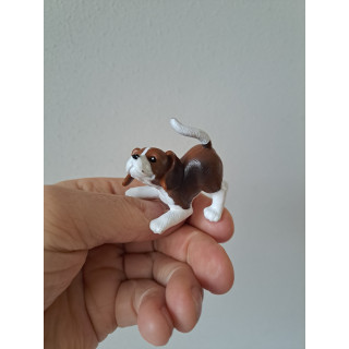 Barbie Beagle puppy hond, Mattel, rubber 5x3.5x5cm