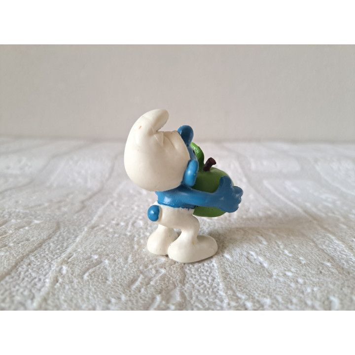Appelsmurf,  Peyo Schleich 1982 20160, rubber 3x4.5x5cm - Smurfen