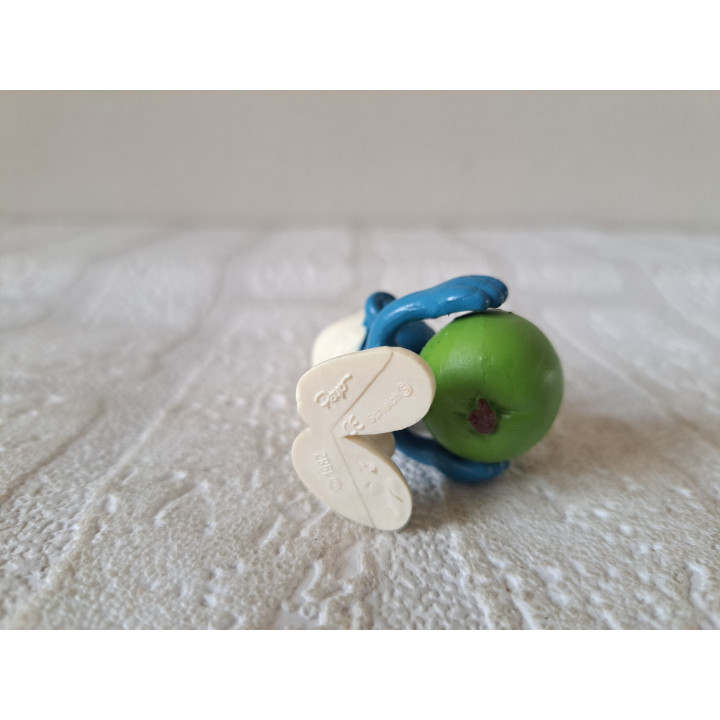 Appelsmurf,  Peyo Schleich 1982 20160, rubber 3x4.5x5cm - Smurfen