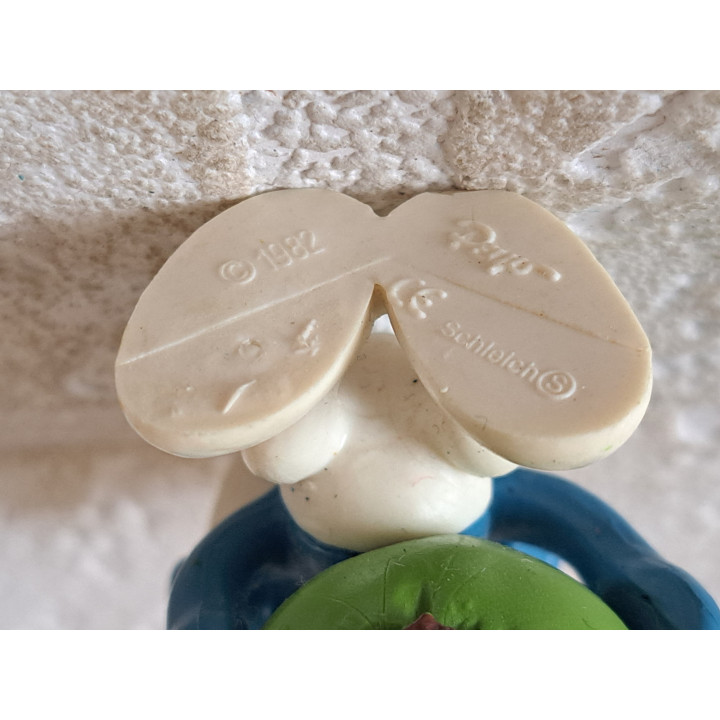 Appelsmurf,  Peyo Schleich 1982 20160, rubber 3x4.5x5cm - Smurfen