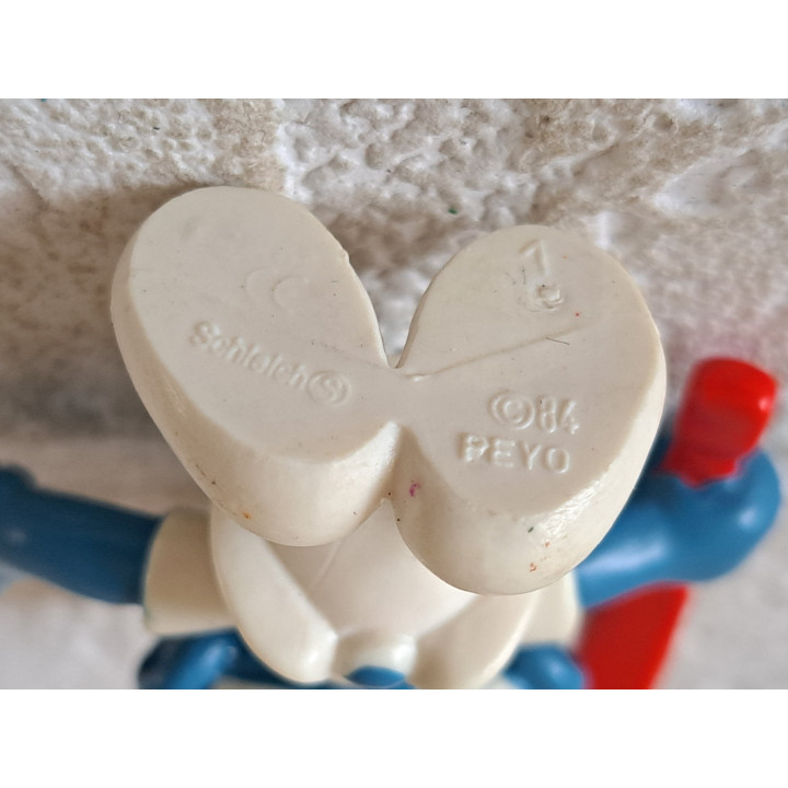 Tandartssmurf,  Peyo Schleich 1982 20209, rubber 5x3x5cm - Smurfen