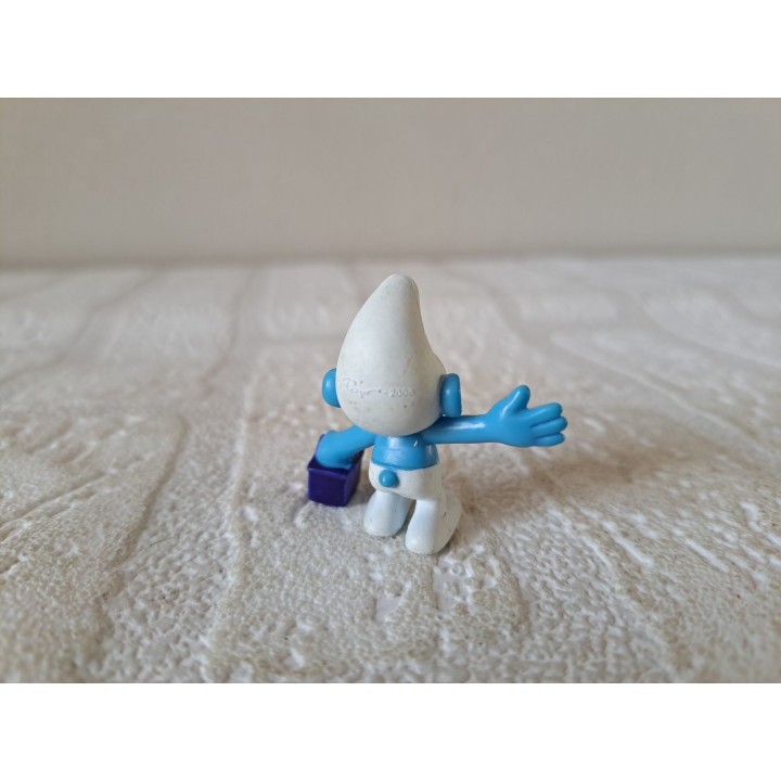 Boodschappensmurf, Albert Heijn 2008,  kunststof 4x2x4cm - Smurfen