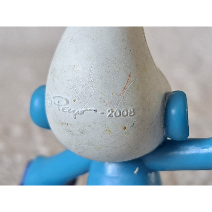 Boodschappensmurf, Albert Heijn 2008,  kunststof 4x2x4cm - Smurfen