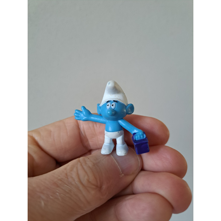 Boodschappensmurf, Albert Heijn 2008,  kunststof 4x2x4cm