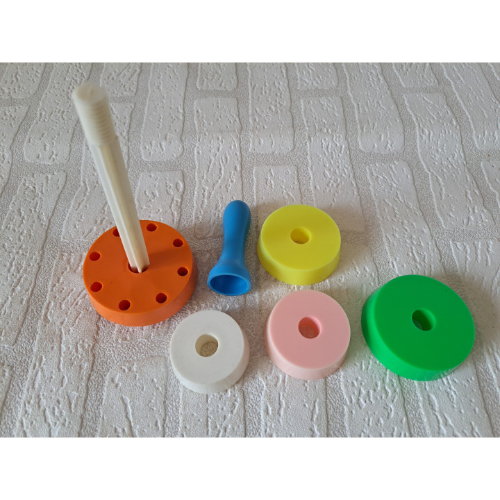 Baby rammelaar Ring a bell, Merit 1966, kunststof D8xH18cm - baby speelgoed