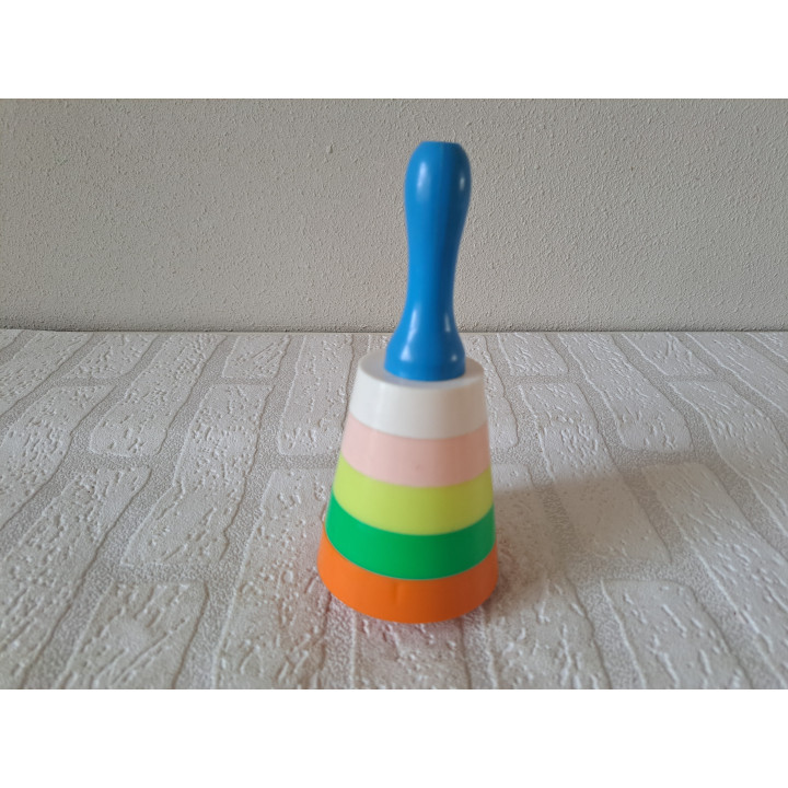 Baby rammelaar Ring a bell, Merit 1966, kunststof D8xH18cm - baby speelgoed