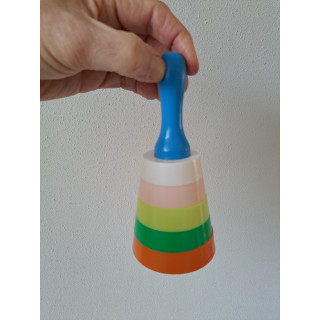 Baby rammelaar Ring a bell, Merit 1966, kunststof D8xH18cm