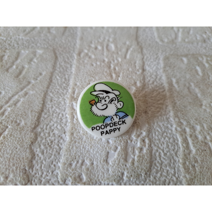 Porselein knoop met Poopdeck Pappy Birchcroft D2.5xH1.5cm - Verzamelobject