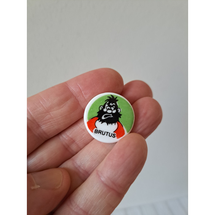 Porselein knoop Popeye met Brutus Birchcroft D2.5xH1.5cm