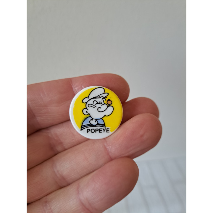 Porselein knoop met Popeye Birchcroft D2.5xH1.5cm