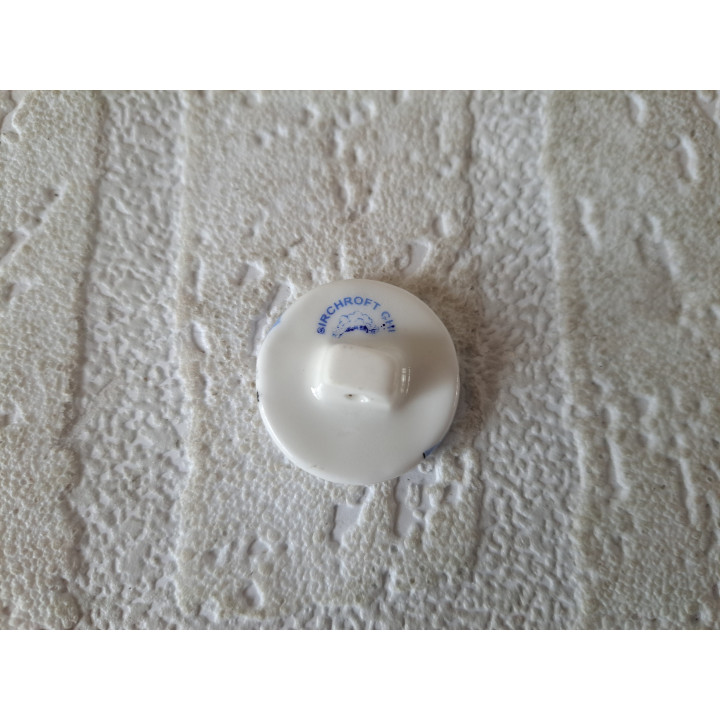 Porselein knoop, Pinguin met ski's Birchcroft D2.5xH1.5cm - Verzamelobject