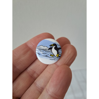 Porselein knoop Pinguin danst Birchcroft D2.5xH1.5cm