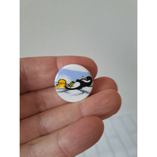 Porselein knoop Pinguin ligt te slapen Birchcroft D2.5xH1.5cm