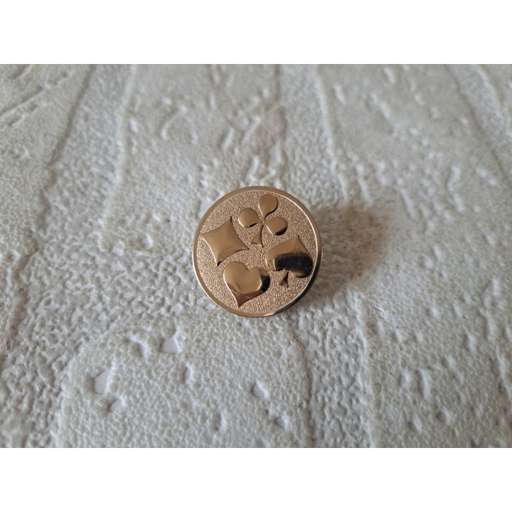 Mini embleem speld Speelkaarten, zilverkleurig metaal D2.5cm - emblemen