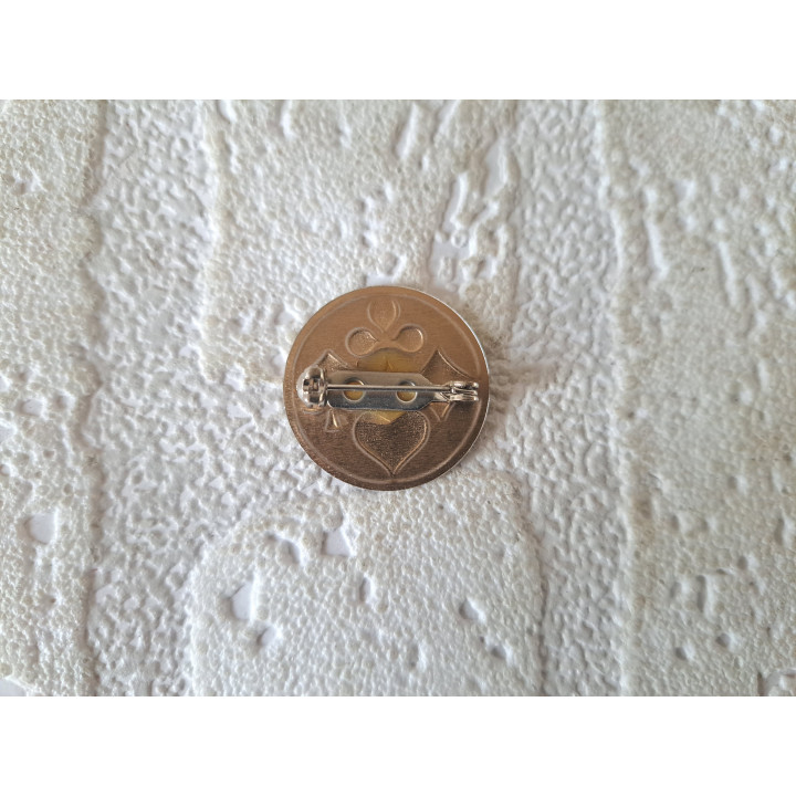 Mini embleem speld Speelkaarten, zilverkleurig metaal D2.5cm - emblemen