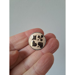 Mini embleem speld Speelkaarten, zilverkleurig metaal D2.5cm