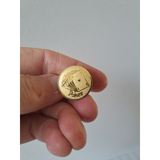 Mini embleem pin Speelkaarten, goudkleurig metaal D2.5cm