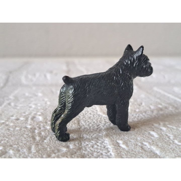 Schnauzer hond, rubber 4.5x1.5x3.5cm - dierfiguren