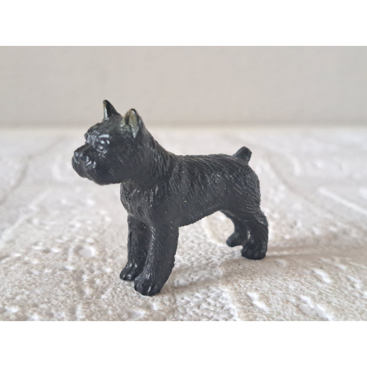 Schnauzer hond, rubber 4.5x1.5x3.5cm - dierfiguren