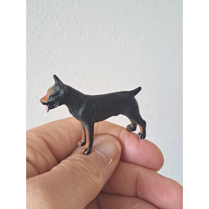 Doberman hond, rubber 5.5x1.5x4cm