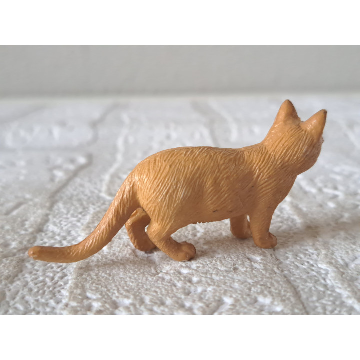 Somali Cat Figurine Rubber | Long-haired Cat Miniature