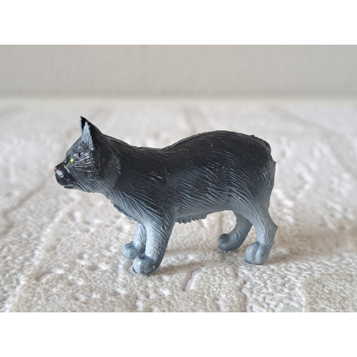 Manx Cat Figurine Rubber | Tailless Breed Miniature