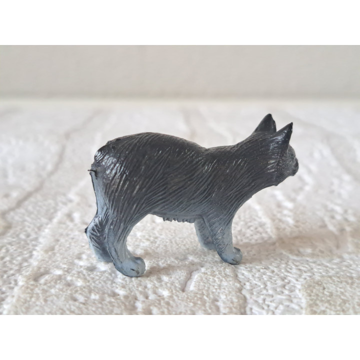 Manx Cat Figurine Rubber | Tailless Breed Miniature