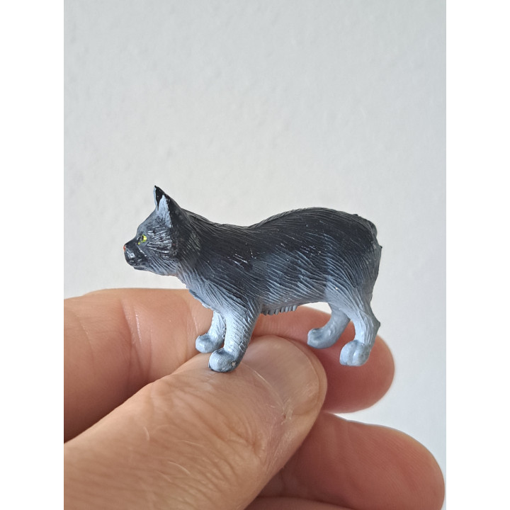 Manx poes, rubber 4.5x1.5x3cm