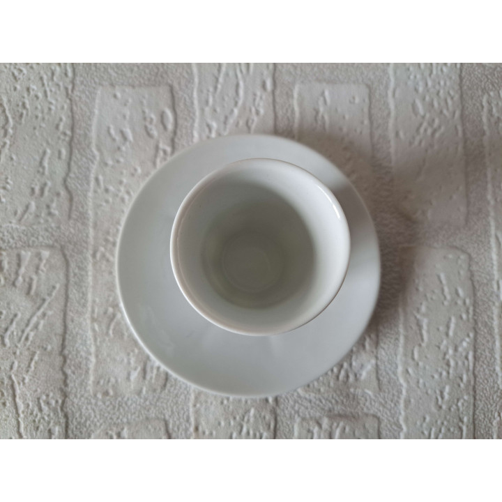 Kop en schotel met brandweerkraan, porselein D12.5xH8cm - handgemaakt