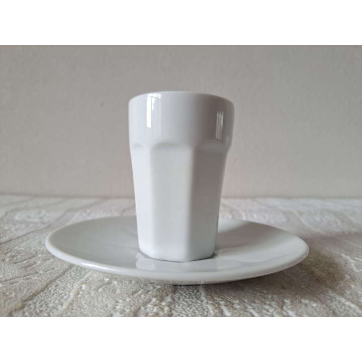 Kop en schotel met Panda kop, porselein D12.5xH8cm - handgemaakt