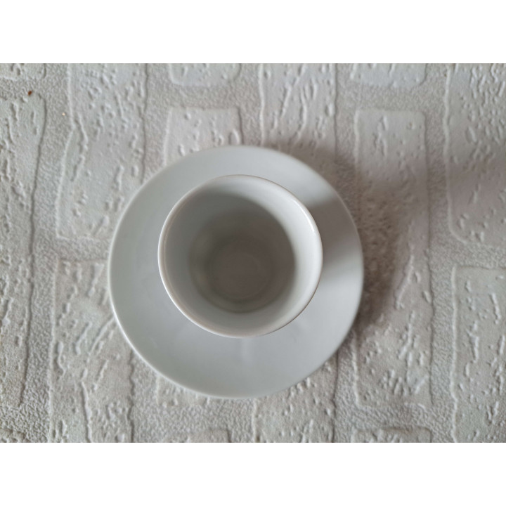 Kop en schotel met Panda kop, porselein D12.5xH8cm - handgemaakt