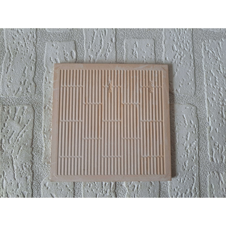 Wandtegel aardbeien-banaan-kiwi, aardewerk 15x15x0.5cm (b) - handgemaakt