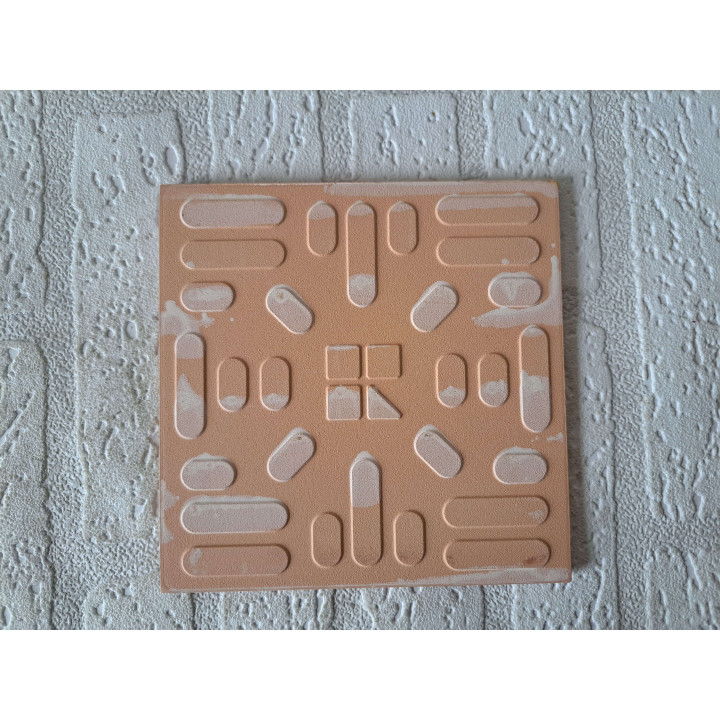 Wandtegel aardbeien-banaan-kiwi, aardewerk 15x15x0.5cm (a) - handgemaakt