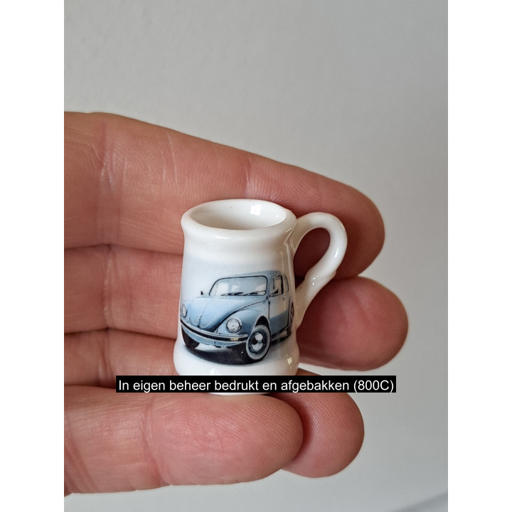 Porselein bierpul, Volkswagen kever, D2xH3cm