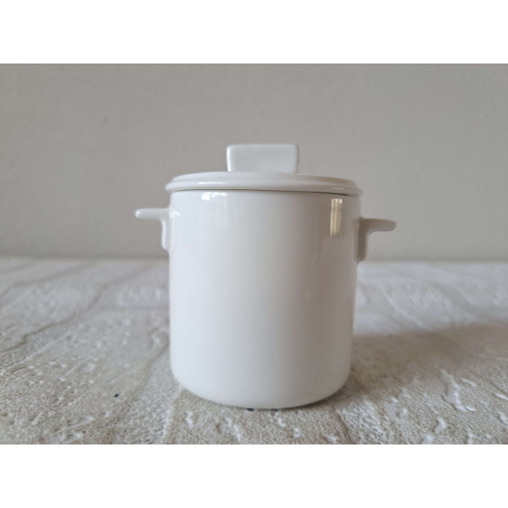 Suikerpotje met Volkswagen bus T1 camper, porselein D7xH8cm - handgemaakt