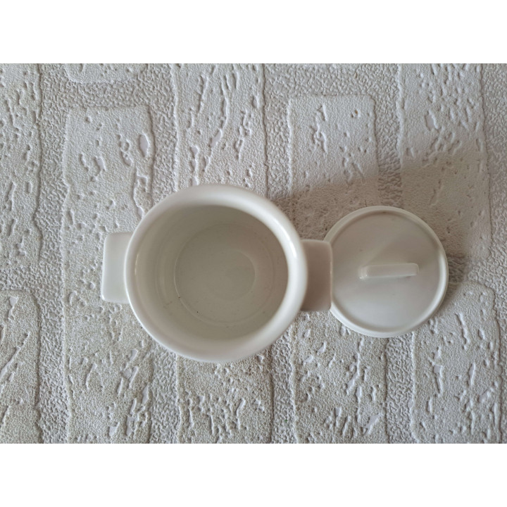 Suikerpotje met Volkswagen bus T1 camper, porselein D7xH8cm - handgemaakt