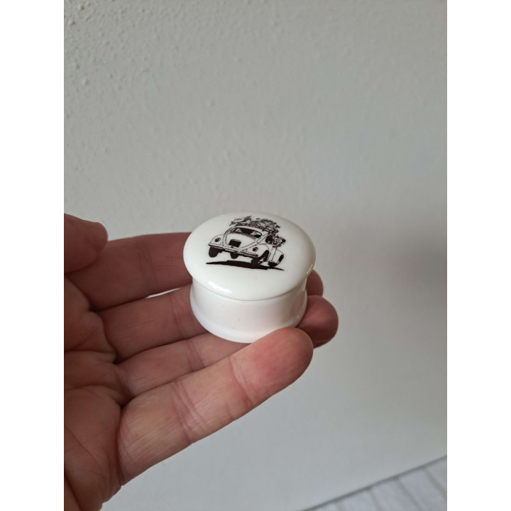 Volkswagen Beetle Pill Box Porcelain Original Gift