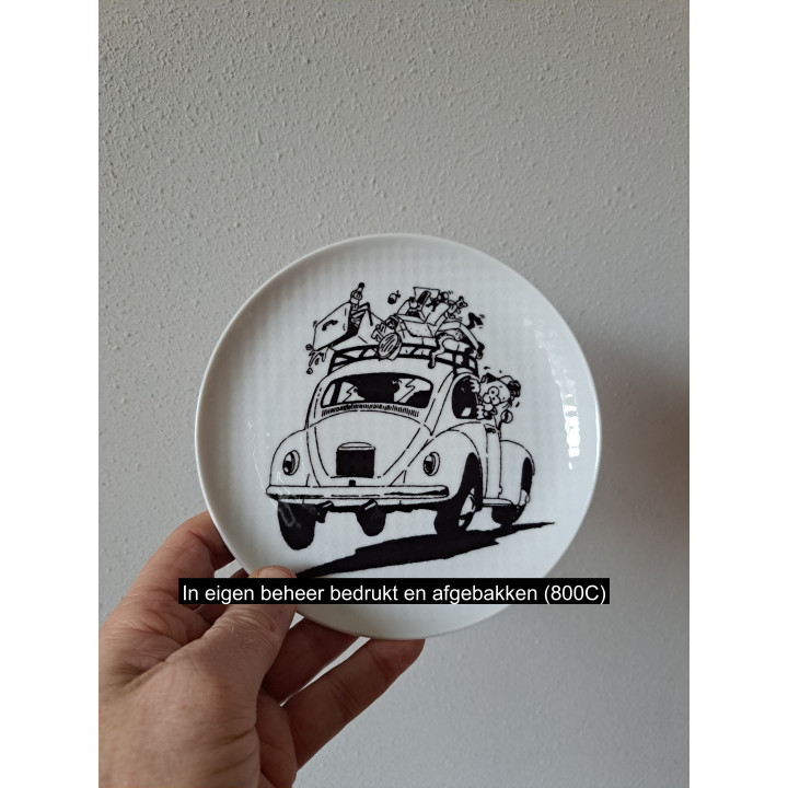 Ontbijtbord met Volkswagen kever, porselein D17XH2cm